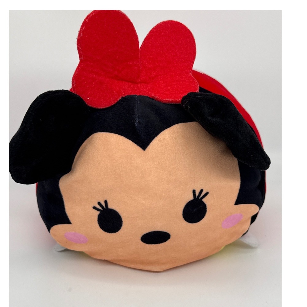 Disney Tsum Tsum Minnie Mouse Plush Red Polka Dot‎ Medium Stackable Soft Toy 12"